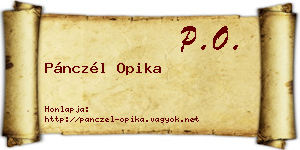 Pánczél Opika névjegykártya